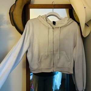 White Zip-Up Hoodie